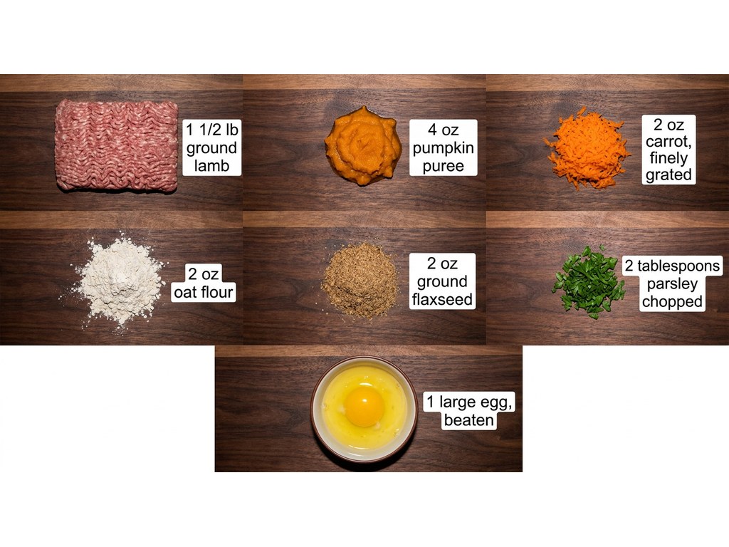 Ingredients for Lamb Meatloaf Recipe for Dogs
