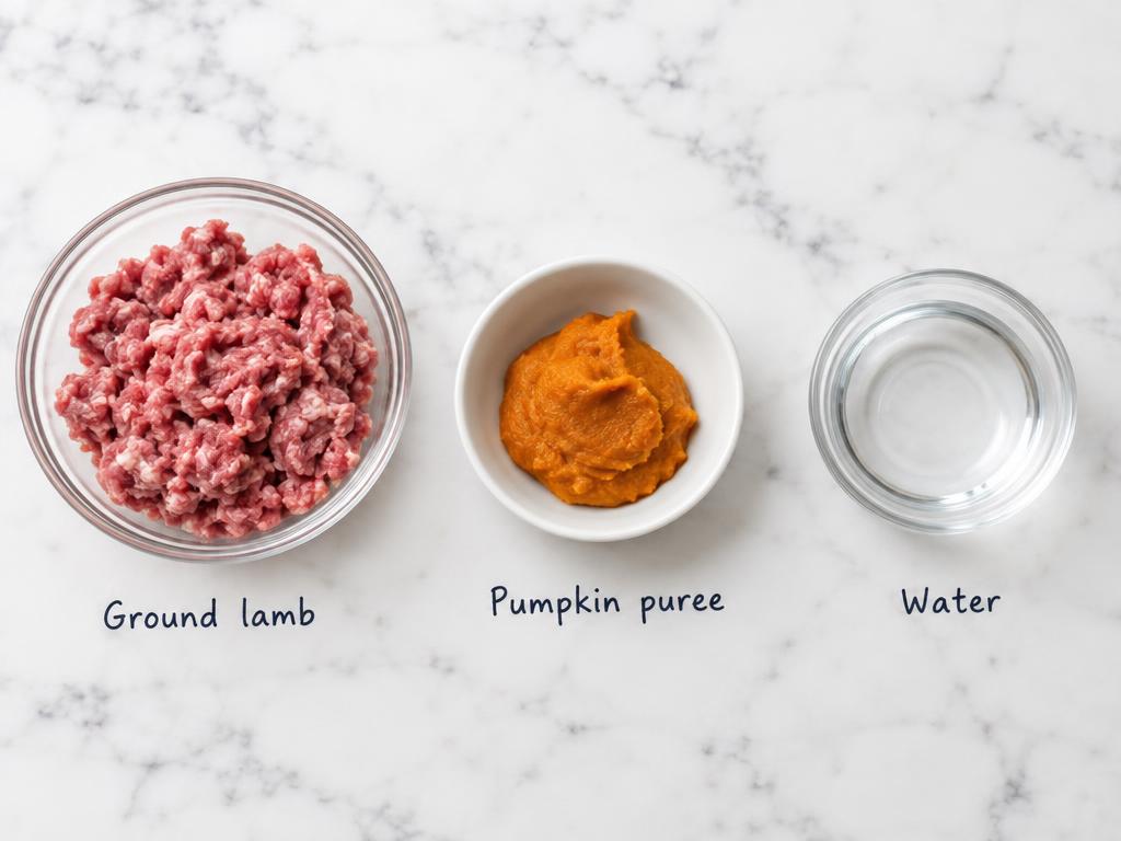 Ingredients for Lamb-Only Cat Dinner