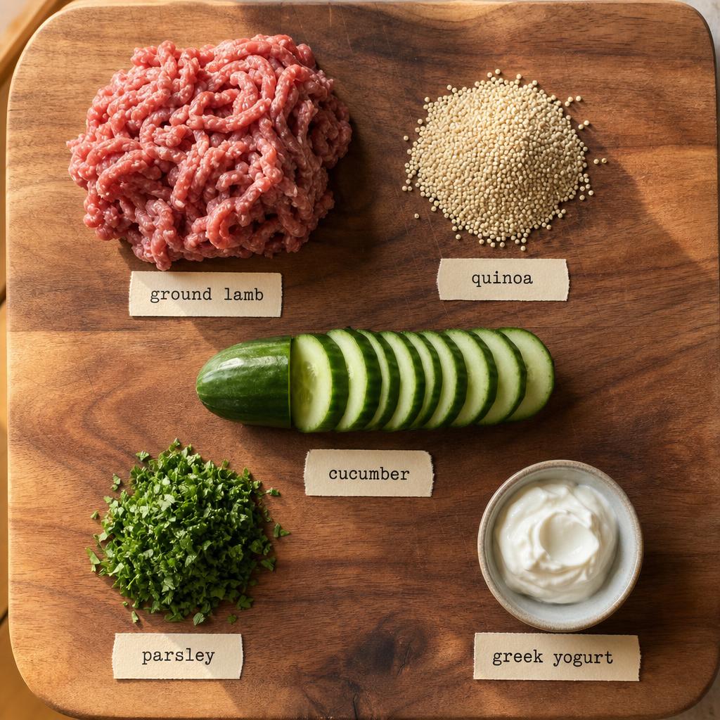 Ingredients for Lamb Quinoa Dog Dinner