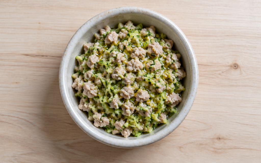 Light Turkey & Zucchini Cat Dinner, homemade cat recipe