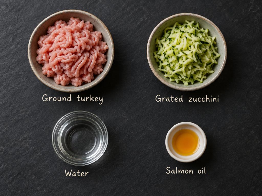 Ingredients for Light Turkey & Zucchini Cat Dinner