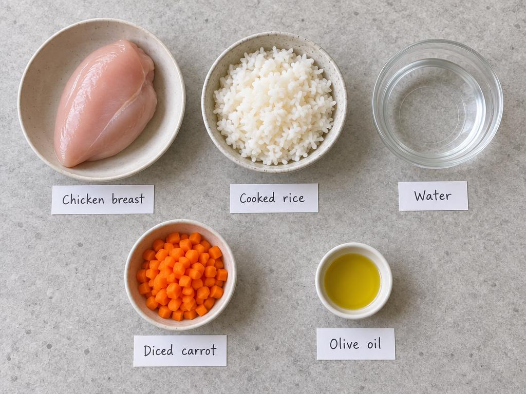 Ingredients for Light Chicken & Rice Dog Dinner