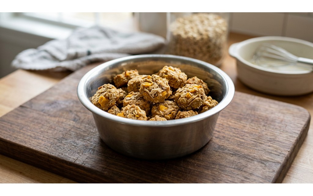 Mango Chicken Dog Treats Recipe, homemade dog recipe