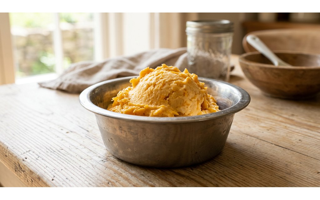 Mango Dog Ice Cream, homemade dog recipe
