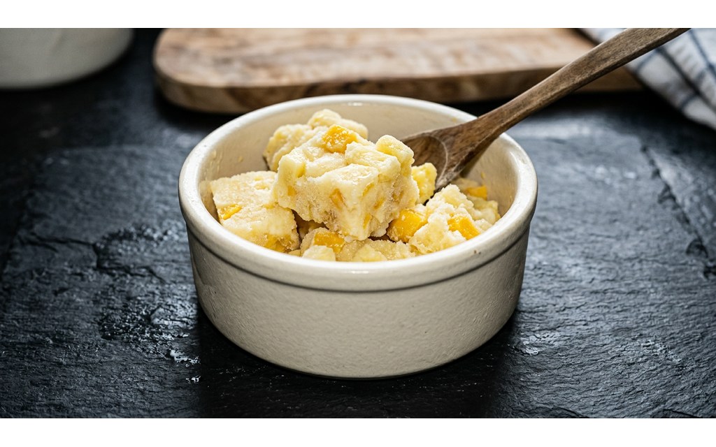 Mango Pineapple Frozen Dog Treat, homemade dog recipe