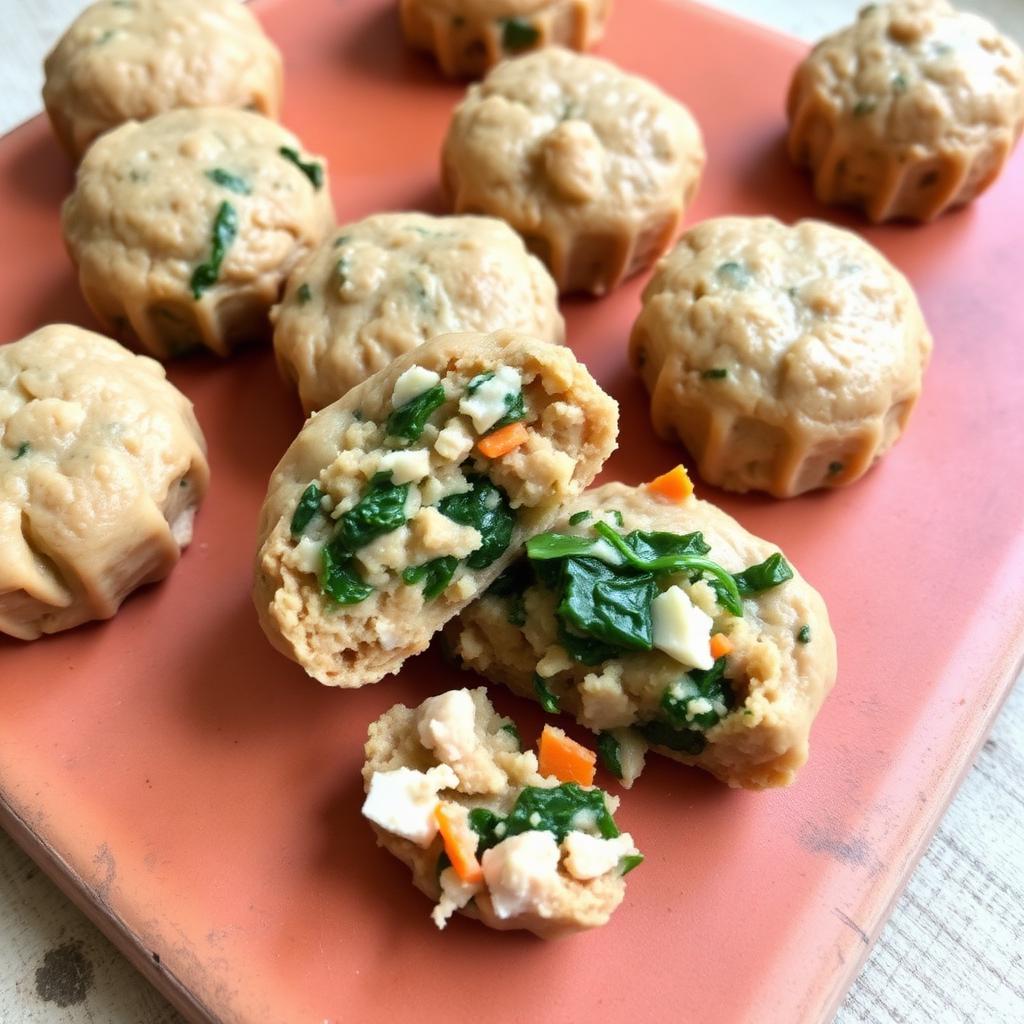 Dog Mini Chicken Spinach Meatloaf, homemade dog recipe