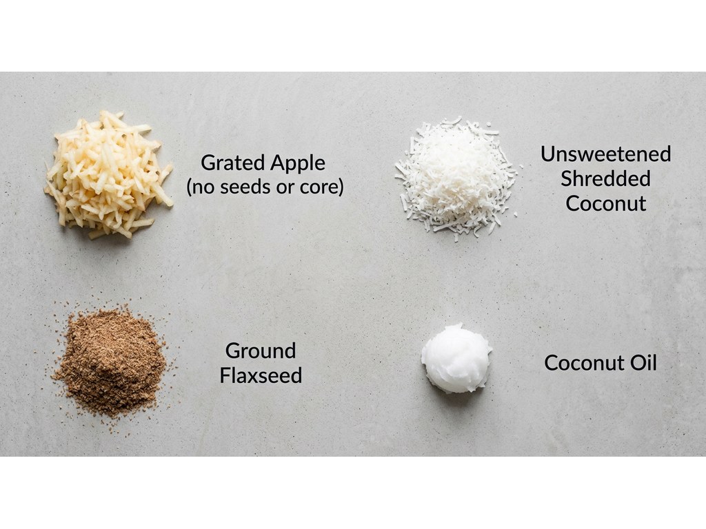 Ingredients for No Bake Apple Coconut Dog Treats