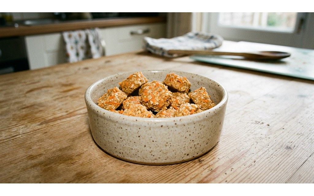 No Bake Banana Carrot Dog Treats, homemade dog recipe