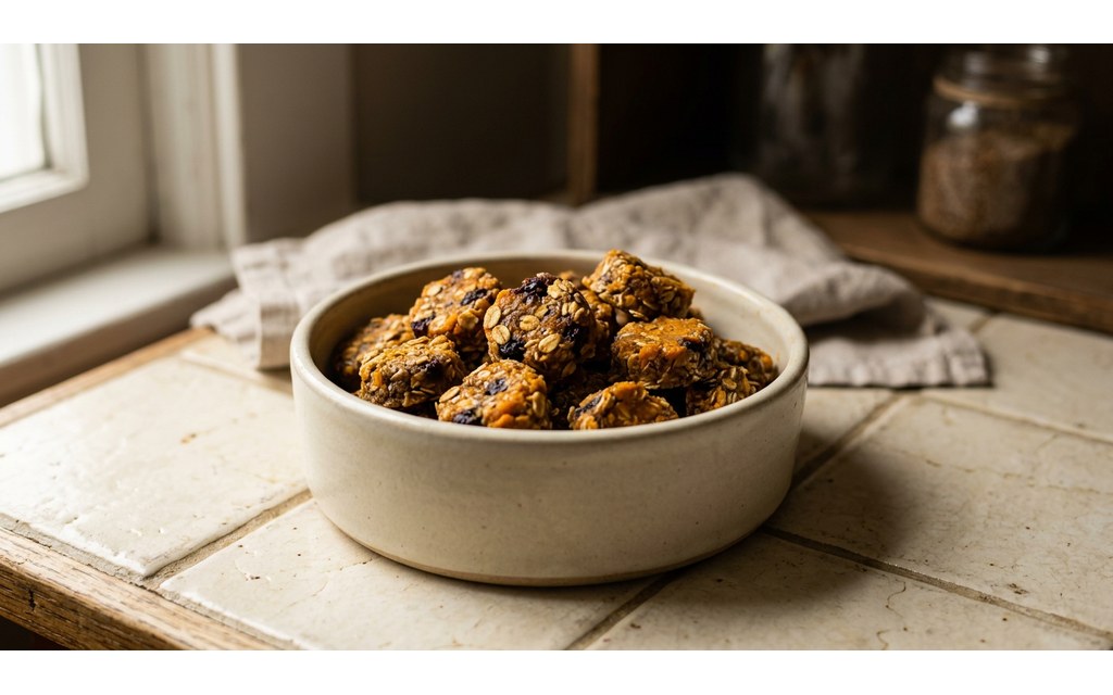 No Bake Blueberry Pumpkin Dog Treats, homemade dog recipe