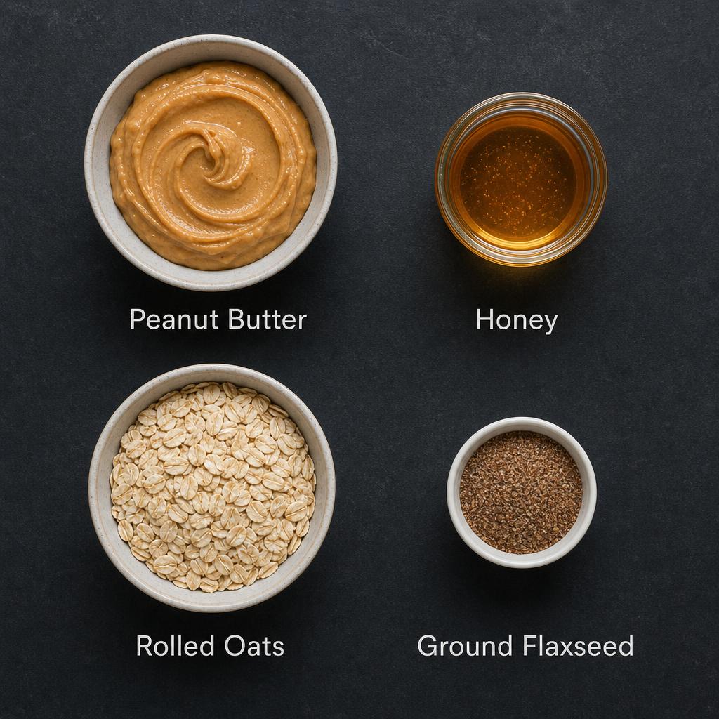 Ingredients for No-Bake PB & Oat Energy Balls