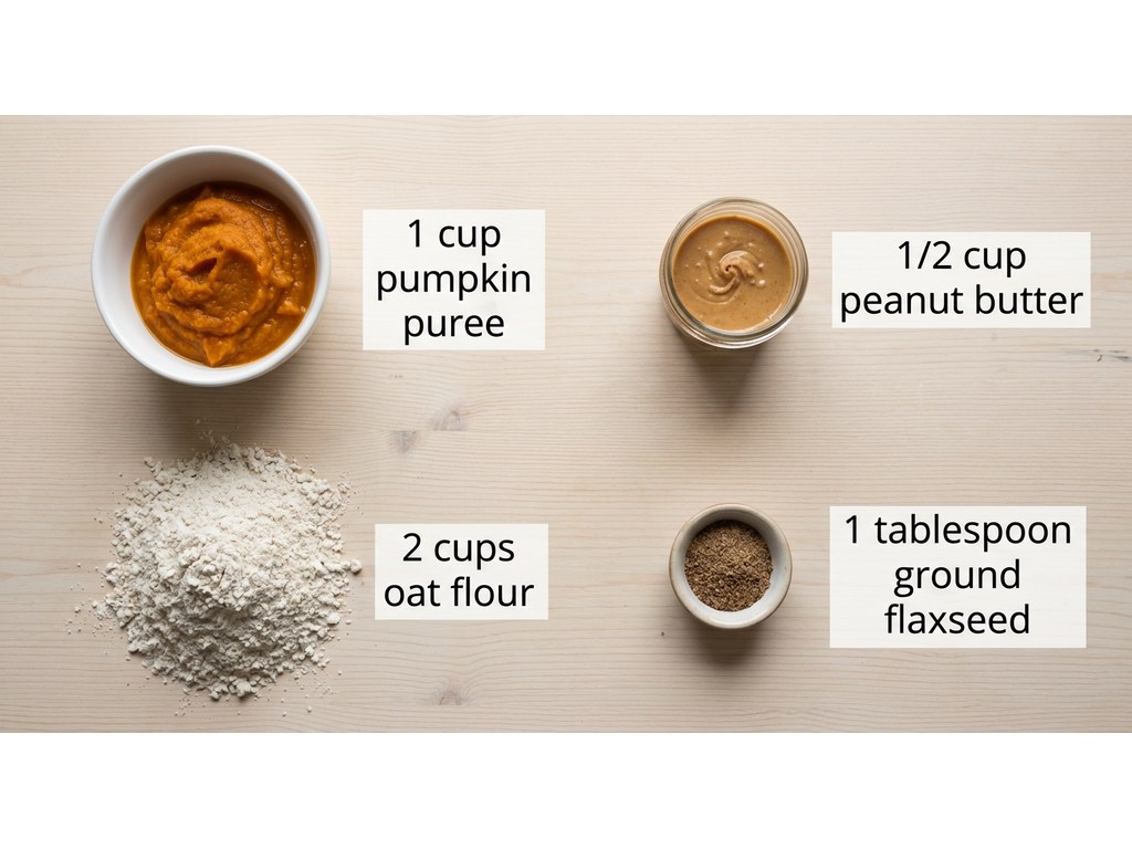 Ingredients for No Bake Pumpkin Dog Treats