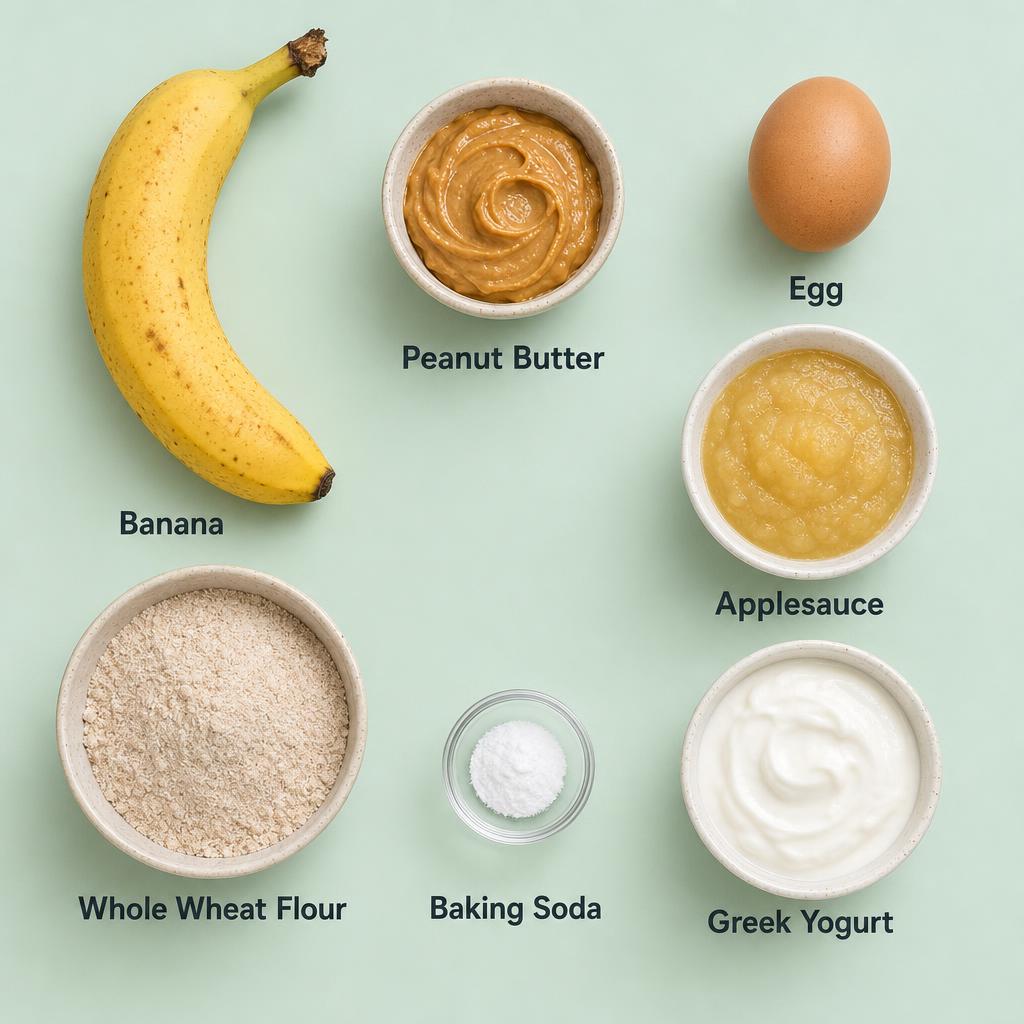 Ingredients for Peanut Butter Banana Pupcakes
