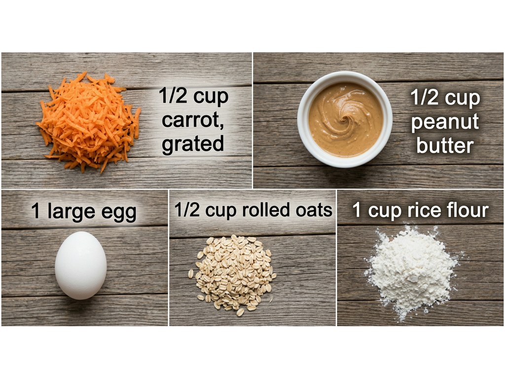 Ingredients for Peanut Butter Carrot Dog Treats