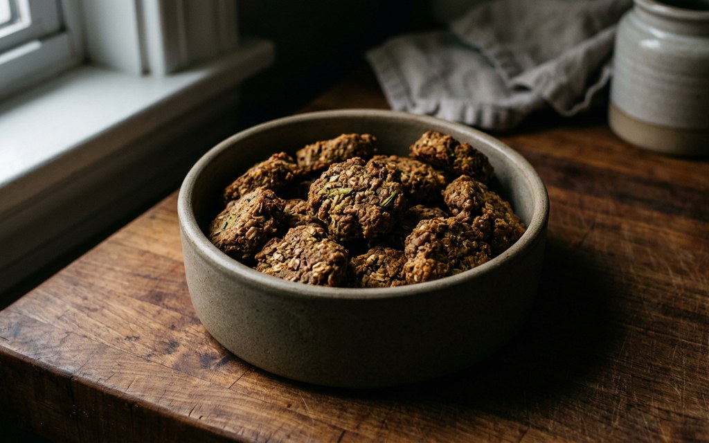 Peanut Butter Zucchini Dog Treats, homemade dog recipe