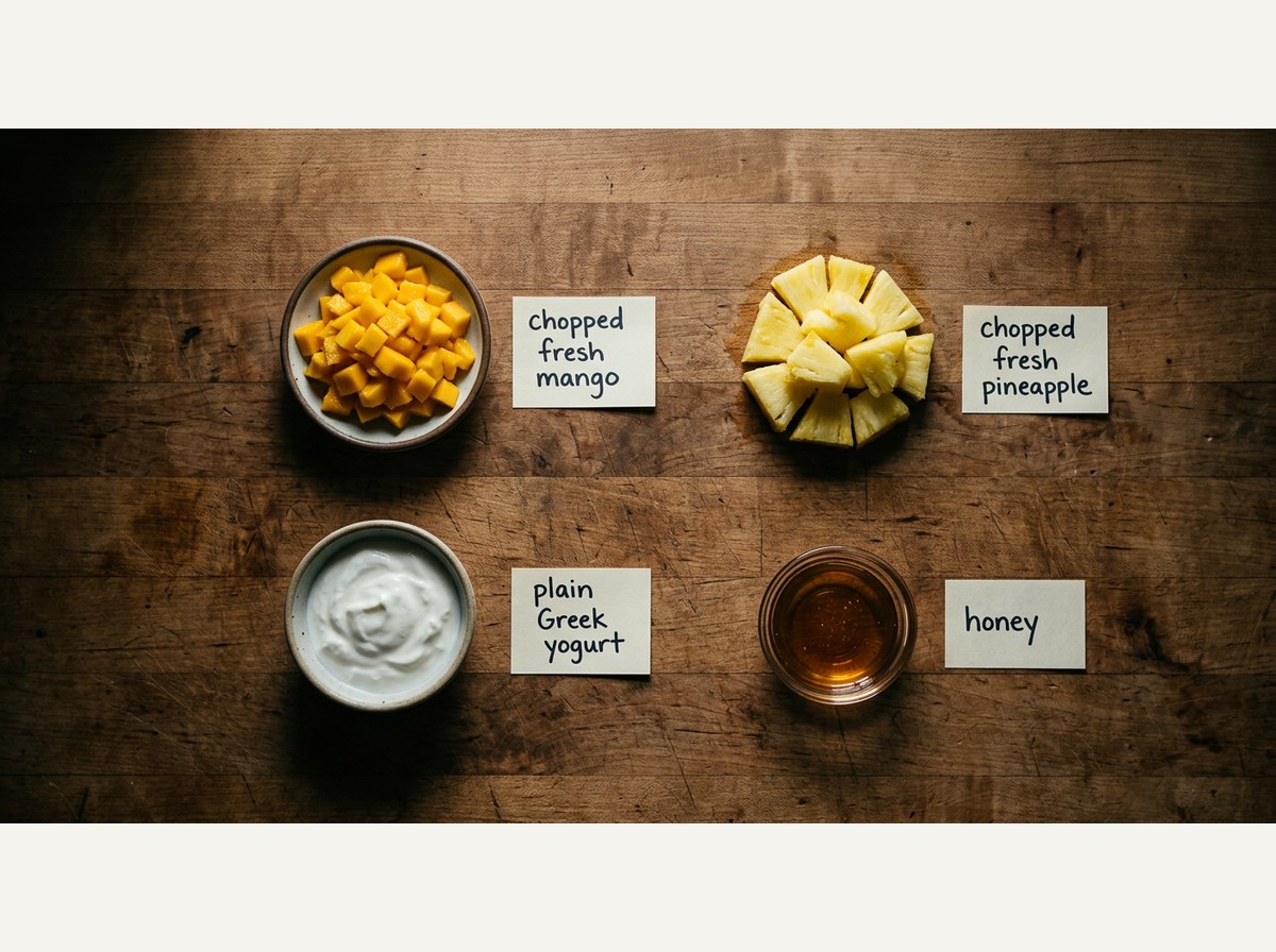 Ingredients for Pineapple Mango Dog Ice Cream