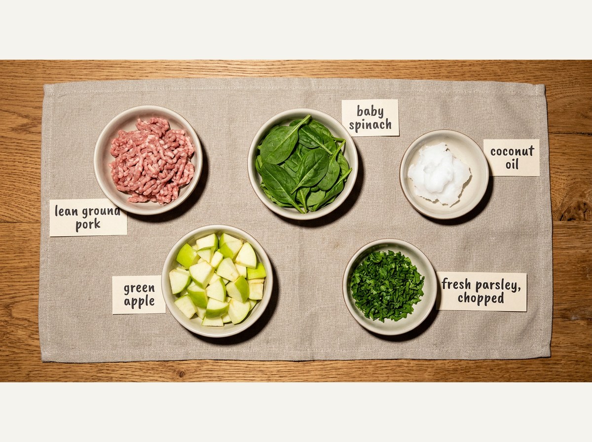 Ingredients for Pork Apple Meatball Dog Treats