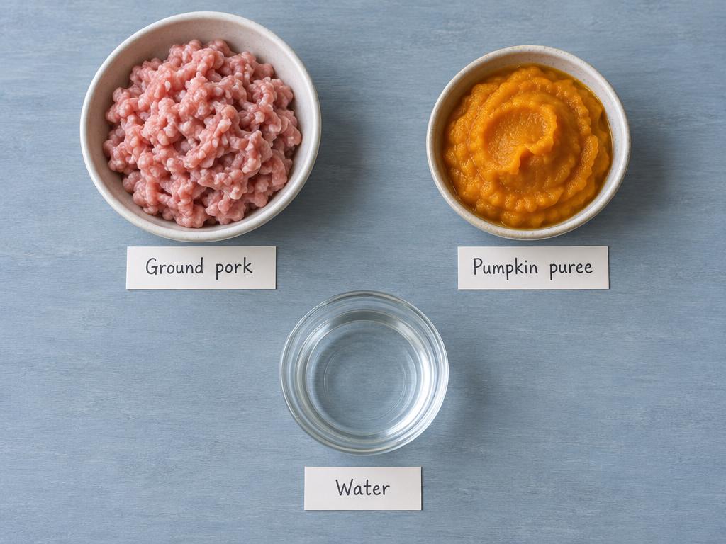 Ingredients for Pork & Pumpkin Cat Pate