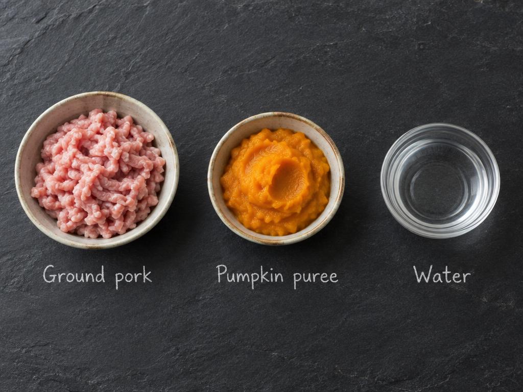Ingredients for Pork & Pumpkin Simple Dog Bowl