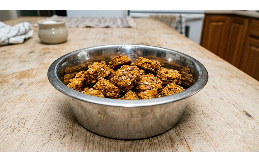 Pork Pumpkin Treats For Dogs, homemade dog recipe