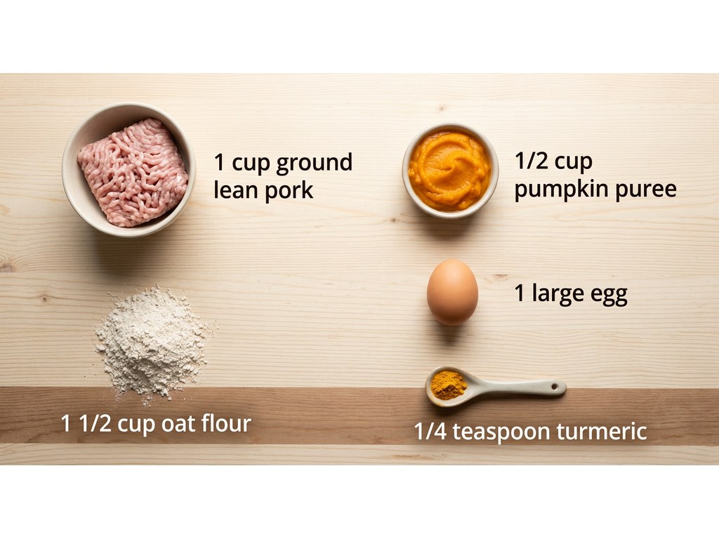 Ingredients for Pork Pumpkin Treats For Dogs