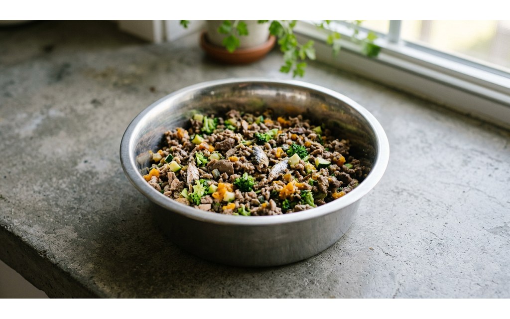 Pork & Veggie Doggie Dinner, homemade dog recipe