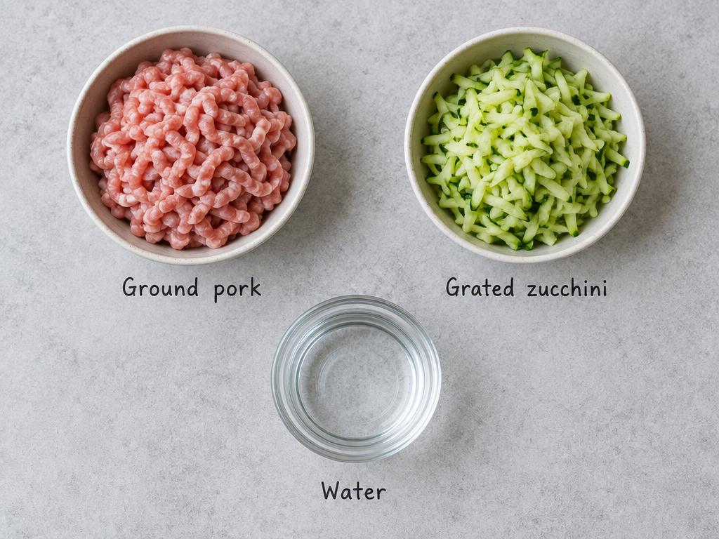 Ingredients for Pork & Zucchini Dog Topper