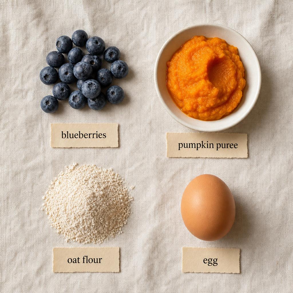 Ingredients for Blueberry Pumpkin Dog Treats