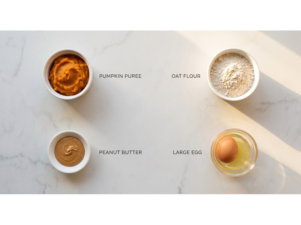 Ingredients for Pumpkin Oat Dog Treats