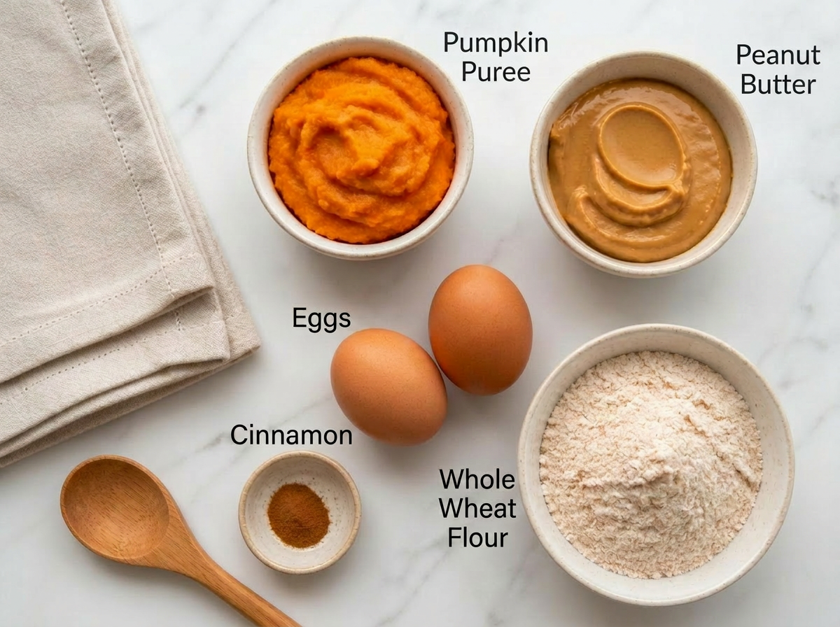 Ingredients for Pumpkin & Peanut Butter Biscuits