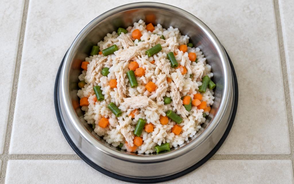 Puppy Chicken & Rice Starter Bowl, homemade dog recipe