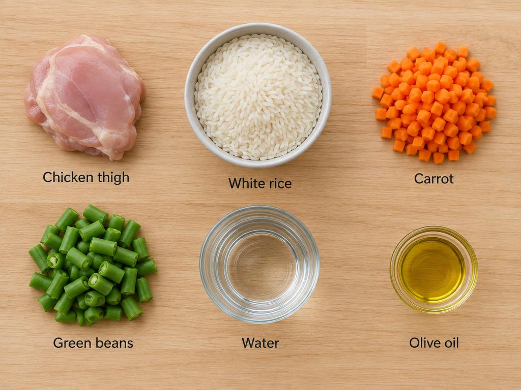 Ingredients for Puppy Chicken & Rice Starter Bowl