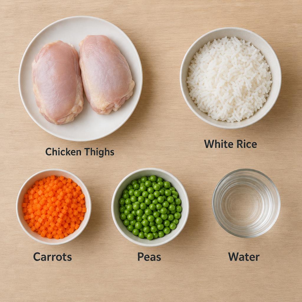 Ingredients for Puppy Chicken & Veggie Mash