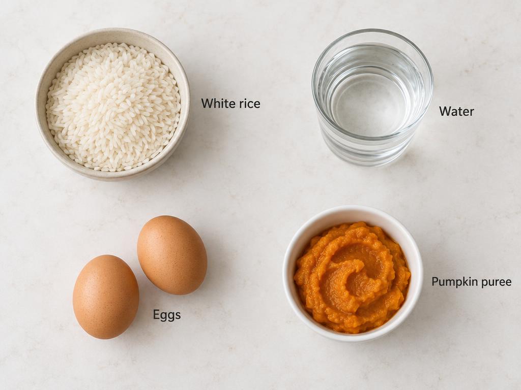 Ingredients for Puppy Egg & Rice Porridge