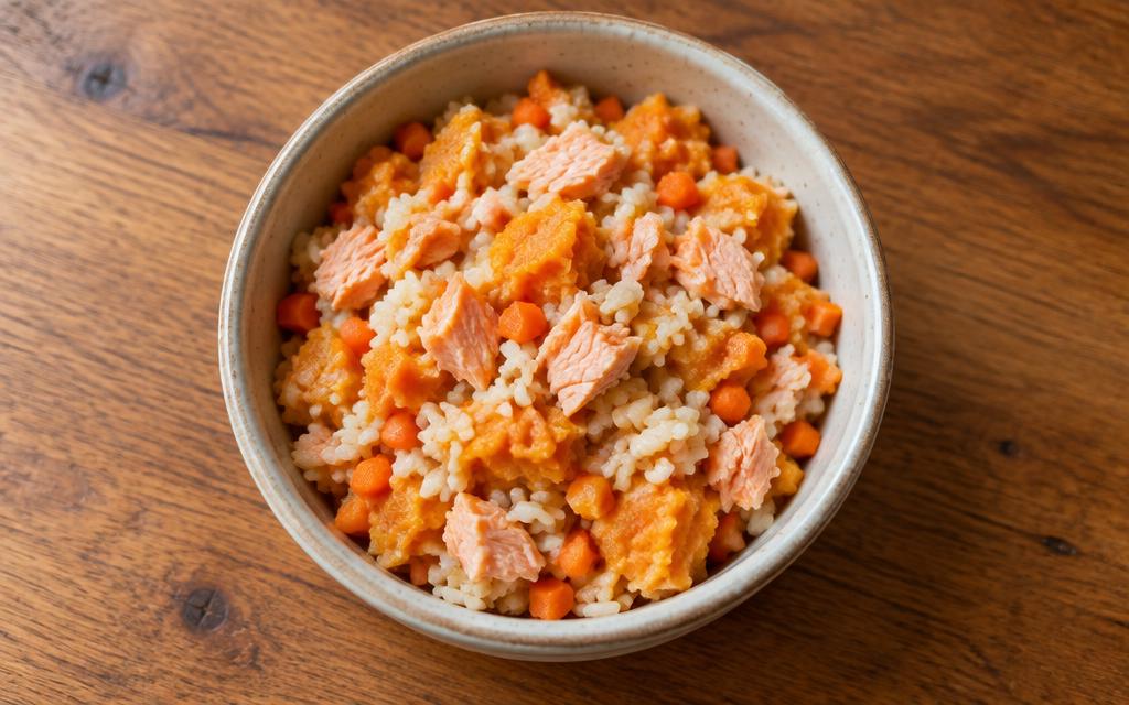 Puppy Salmon & Sweet Potato Dinner, homemade dog recipe