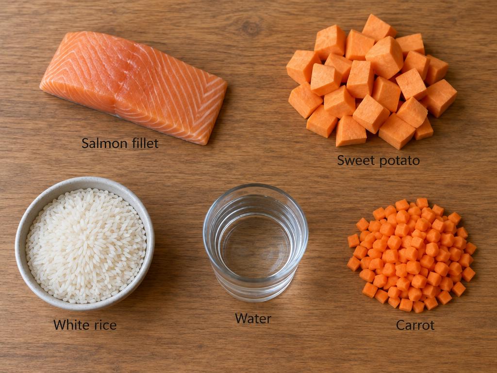 Ingredients for Puppy Salmon & Sweet Potato Dinner