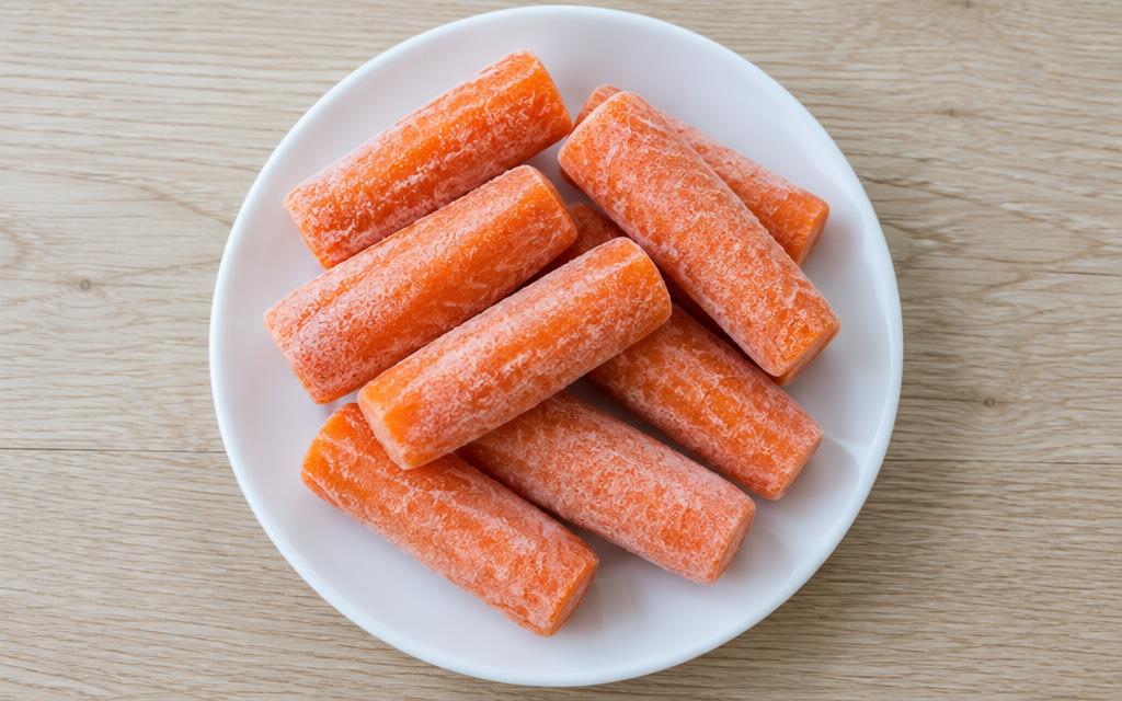Puppy Teething Frozen Carrot Sticks, homemade dog recipe