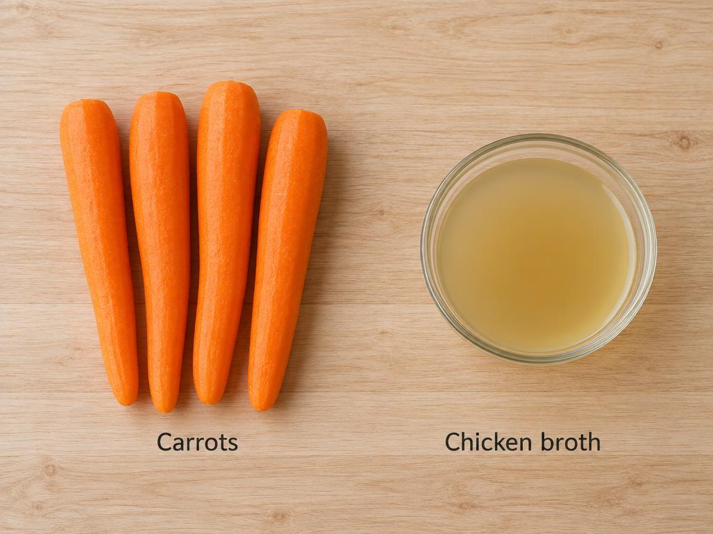 Ingredients for Puppy Teething Frozen Carrot Sticks