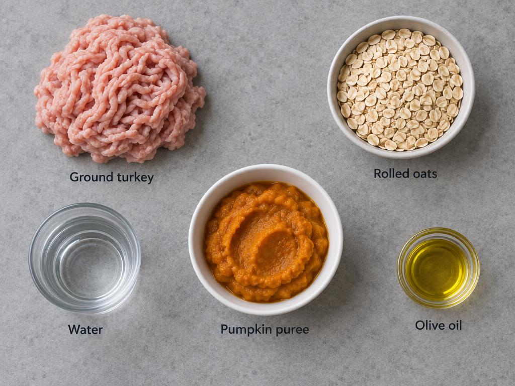 Ingredients for Puppy Turkey & Oat Mash
