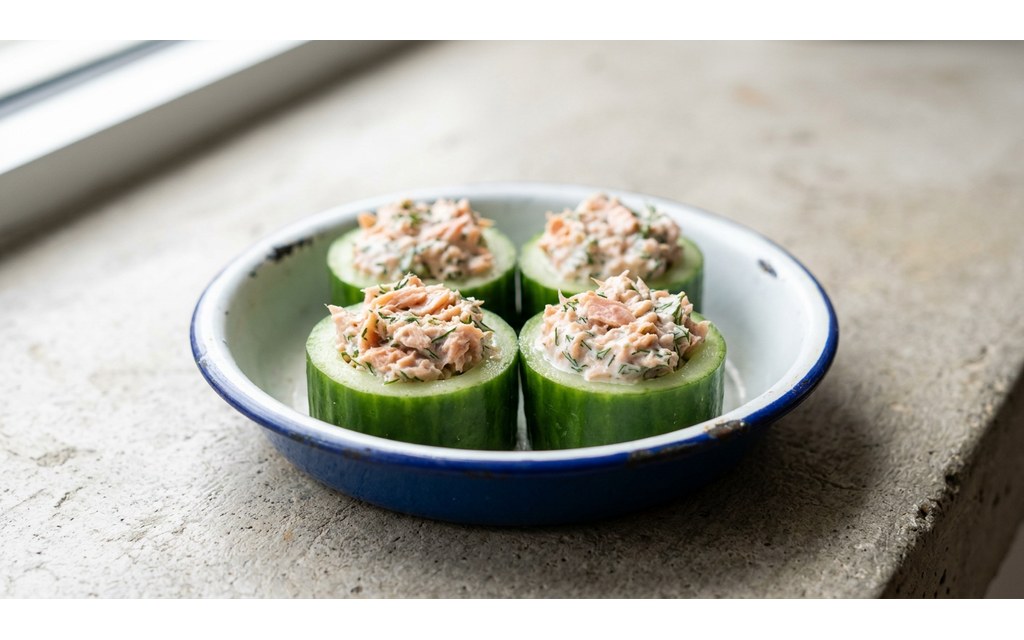 Salmon Cucumber Cups for Dogs, homemade dog recipe