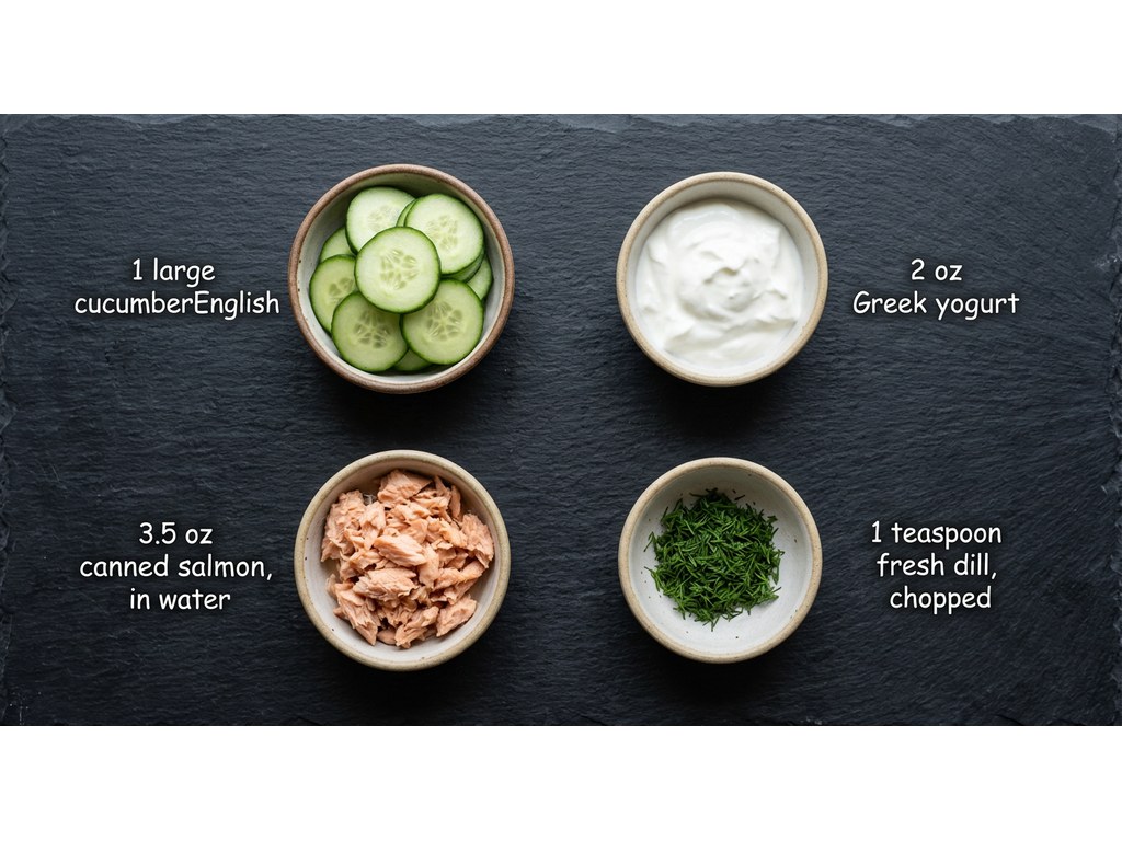 Ingredients for Salmon Cucumber Cups for Dogs