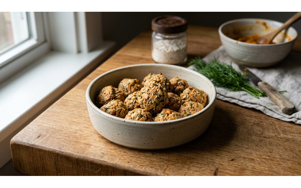 Salmon Meatballs For Dogs, homemade dog recipe