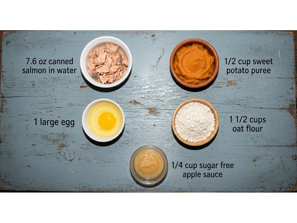 Ingredients for Salmon Sweet Potato Pupcakes