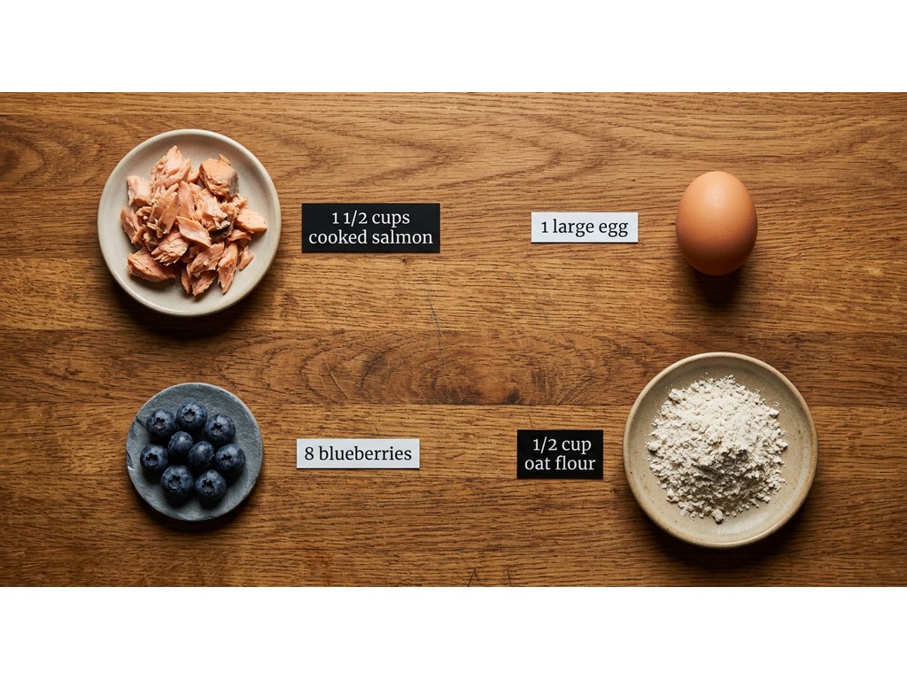 Ingredients for Salmon Blueberry Treats For Dogs