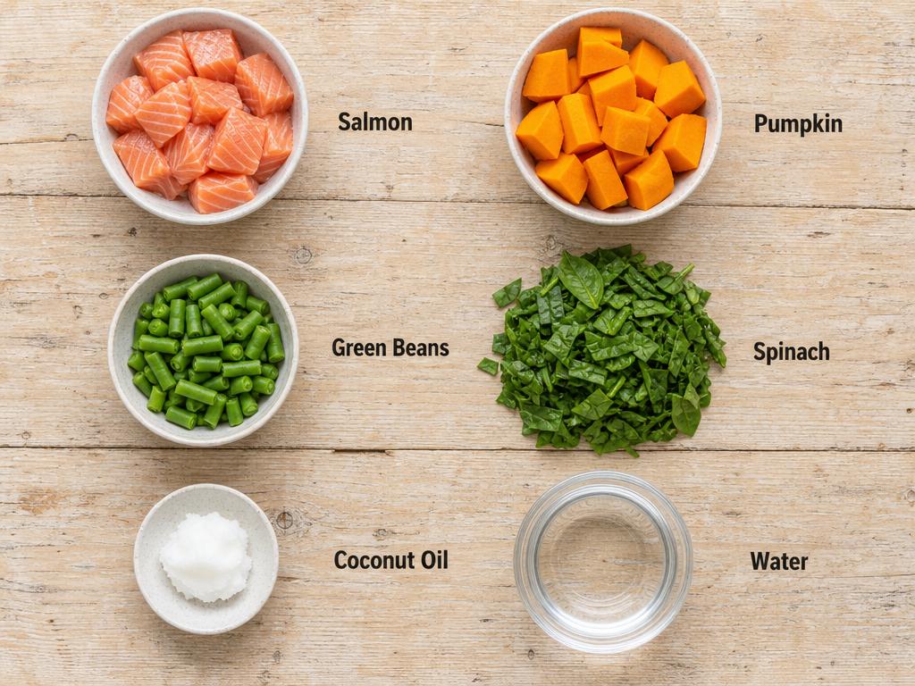 Ingredients for Salmon Vegetable Stew For Dogs
