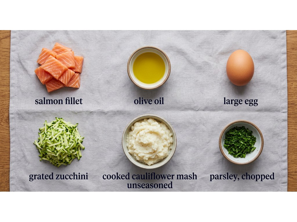 Ingredients for Salmon Zucchini Dog Muffins