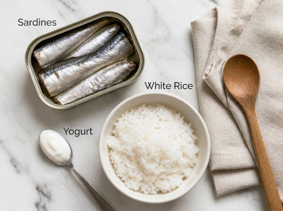 Ingredients for Sardine & Rice Topper