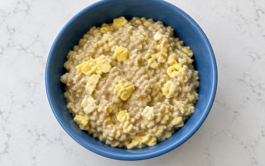 Scrambled Egg & Oat Dog Topper, homemade dog recipe