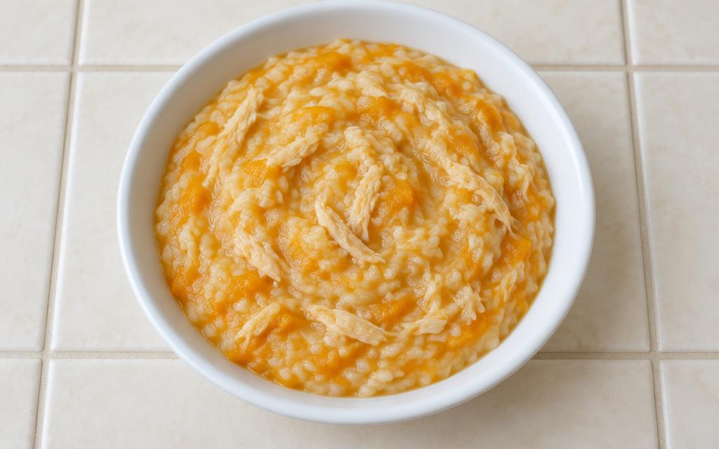 Senior Cat Chicken & Pumpkin Porridge, homemade cat recipe