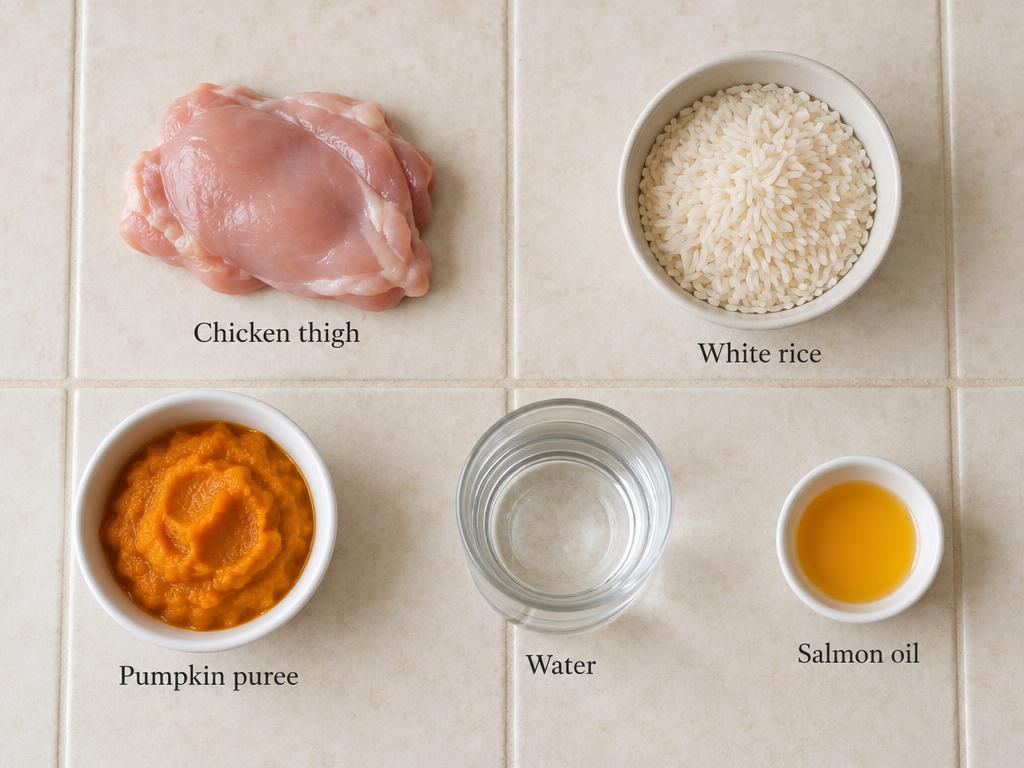 Ingredients for Senior Cat Chicken & Pumpkin Porridge