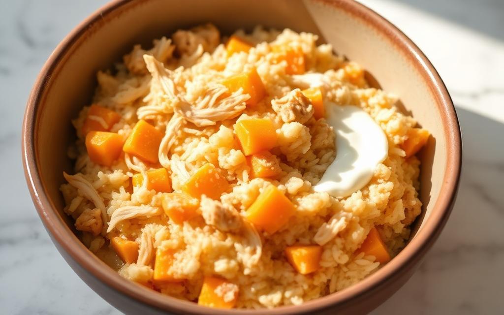 Senior Chicken & Pumpkin Mash, homemade dog recipe